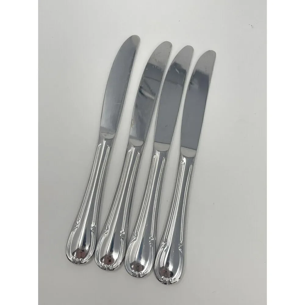 Wmf Cromargan Dorset Barock Glossy Modern Hollow Dinner Knife 8.5” Set Of 4